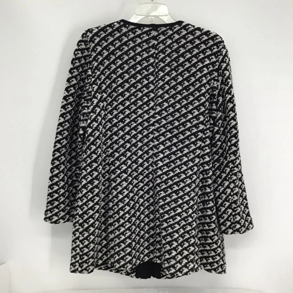 Talbots Women’s Wool Blend Cardigan Duster Jacket Winter Black/White Size 1XP - Picture 3 of 10